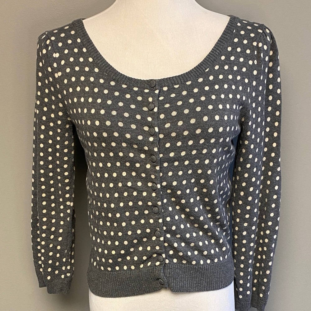 Le Lis Blanc Gray Polka Dot Cardigan (P)